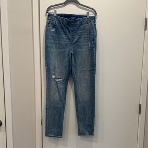 Chico's Distressed Denim Straight Leg Jeans